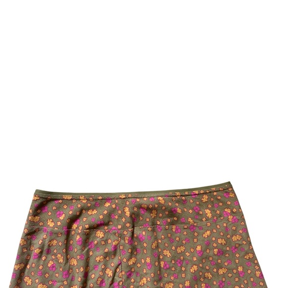 Free People Floral Mini Skirt Green Olive A-Line Bohemian Women’s 6 - Picture 3 of 10